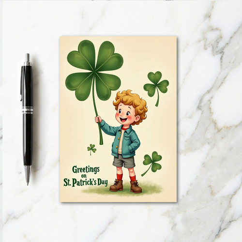 Lucky Clover Boy Card