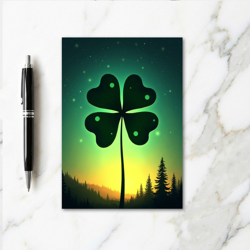 Lucky Clover Celestial Scene Card