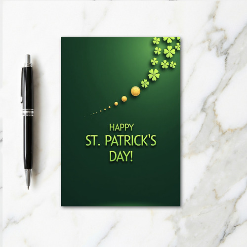 Lucky Clover Coins Pattern Card