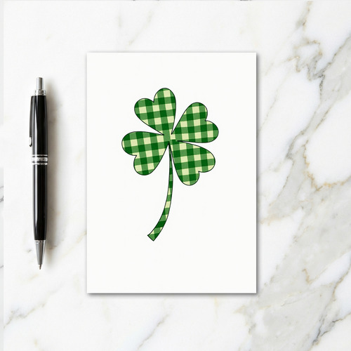 Lucky Clover Gingham Pattern Card