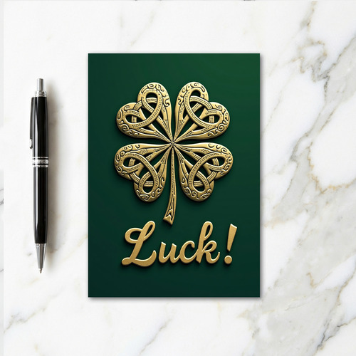 Lucky Clover Gold Luck Card