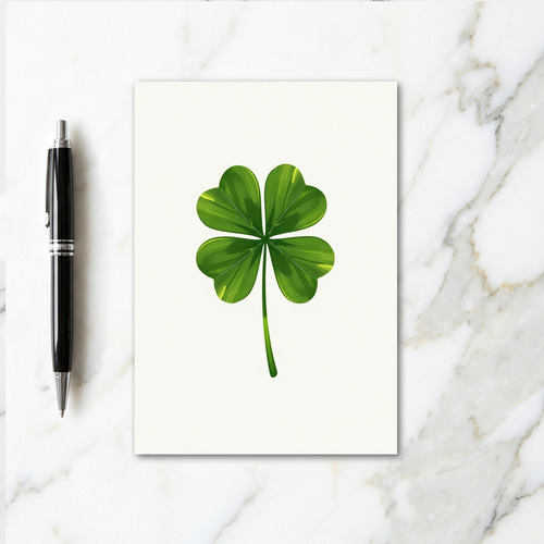 Lucky Clover Green Leaf Card