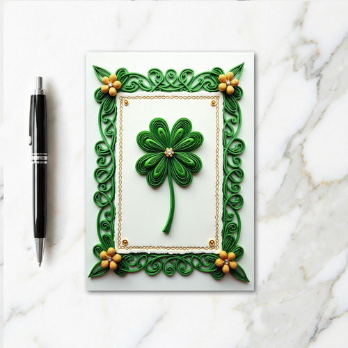 Lucky Clover Handmade Art Card