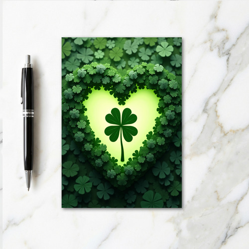 Lucky Clover Heart Green Card