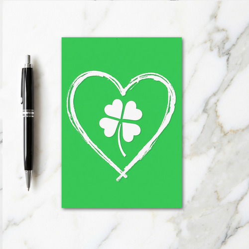 Lucky Clover Heart Spring Card