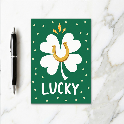 Lucky Clover Horseshoe Card