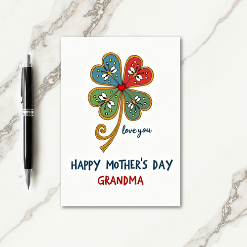 Lucky Clover Mothers Day Card