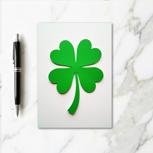 Lucky Clover Paper Cut Out Card