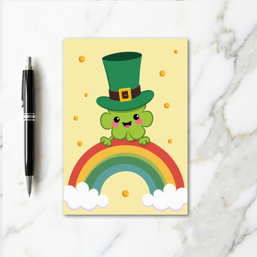 Lucky Clover Rainbow Scene Card