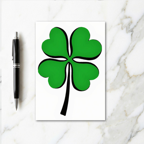 Lucky Clover Retro Vector Art Card