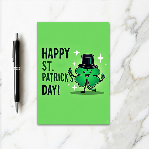 Lucky Clover Stars Pattern Card