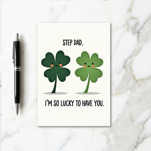 Lucky Clover Step Dad Card