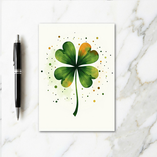 Lucky Clover Watercolor Art Card