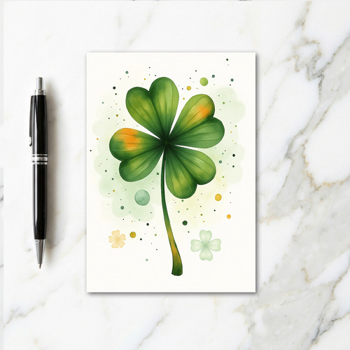Lucky Clover Watercolor Card