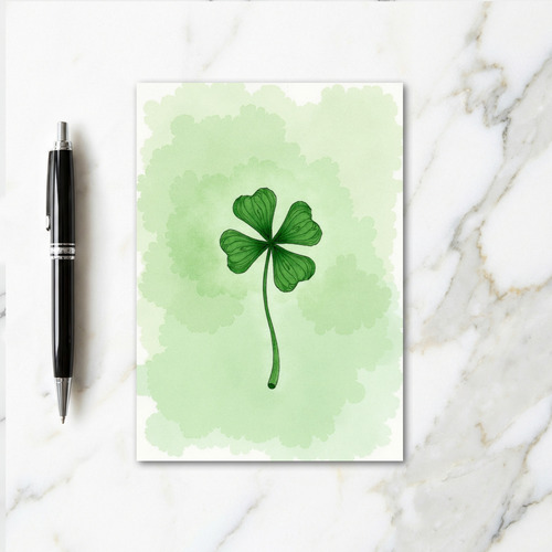 Lucky Clover Watercolor Look Card