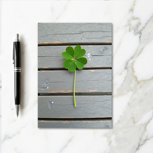 Lucky Clover Wood Grain Card