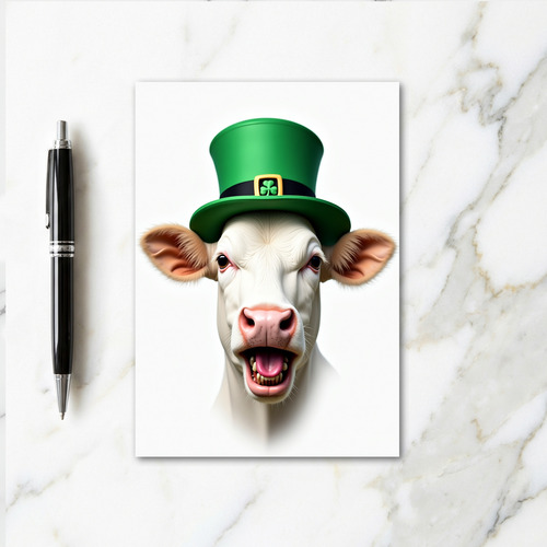 Lucky Cow Laughing Funny Card