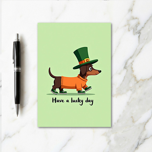 Lucky Dachshund Day Card