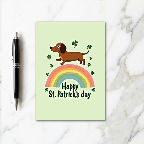 Lucky Dachshund Rainbow Card