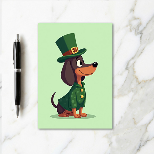 Lucky Dachshund St Patricks Day Card