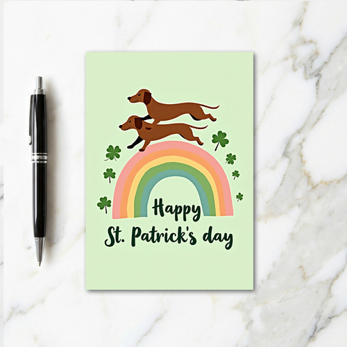 Lucky Dachshunds Rainbow Card