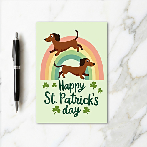 Lucky Dachshunds Rainbow Day Card