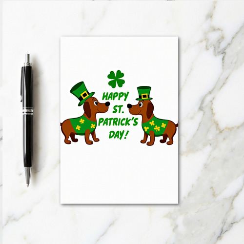 Lucky Dachshunds St Patricks Day Card