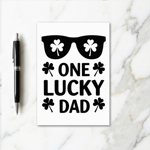 Lucky Dad Shamrock Card