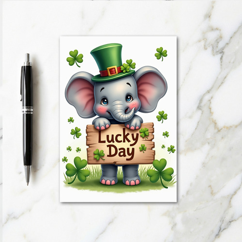 Lucky Day Elephant Card