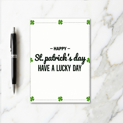 Lucky Day Green Clover Card