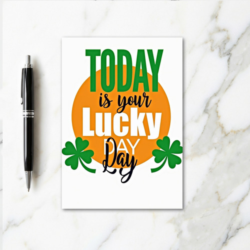 Lucky Day Orange Circle Card
