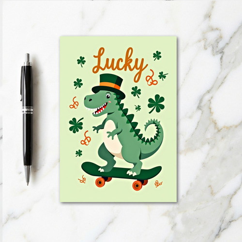 Lucky Dinosaur Fun Time Card