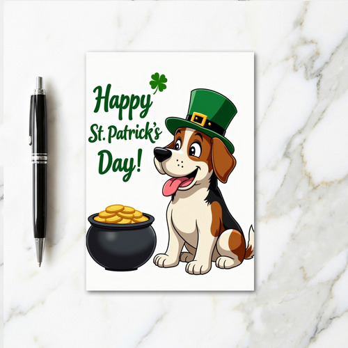 Lucky Dog Clover Pattern Card