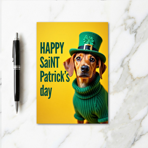 Lucky Dog Saint Patricks Day Card