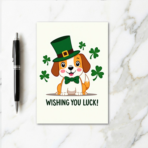 Lucky Dog Shamrock Pattern Card