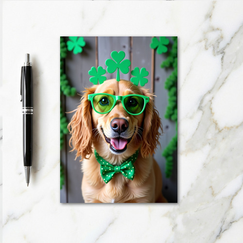 Lucky Dog Smile St Patricks Day Card