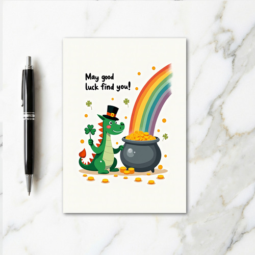 Lucky Dragon Smile St Patricks Day Card