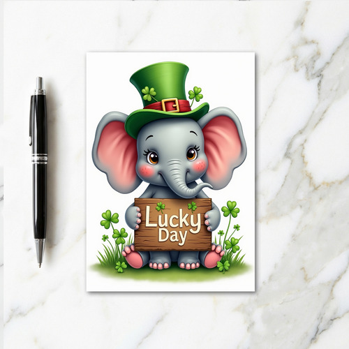 Lucky Elephant Day Card