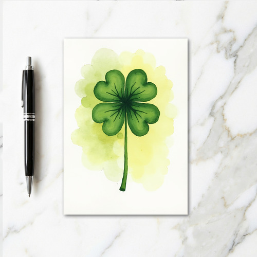Lucky Emerald Watercolor Card
