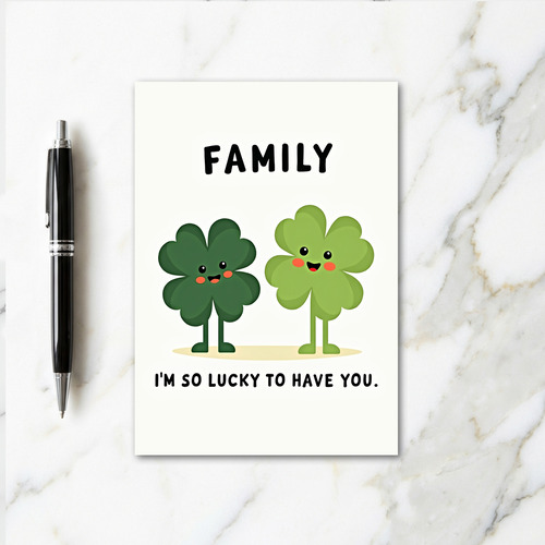 Lucky Family Clover Card