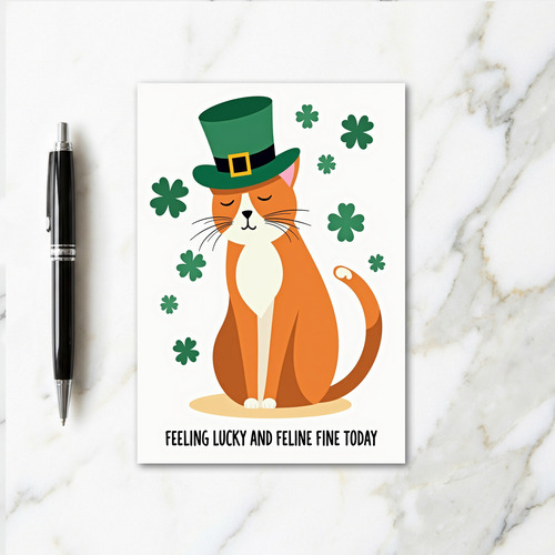 Lucky Feline St Patricks Day Card