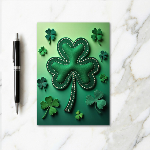 Lucky Felt Shamrock Card