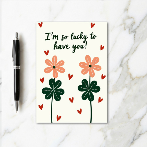 Lucky Floral Faux Gold Foil Card