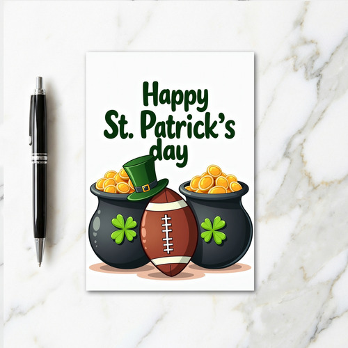 Lucky Football Happy St Patricks Card