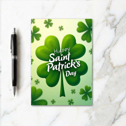 Lucky Four Leaf Clover Card