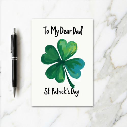 Lucky Four Leaf Clover Dad Card