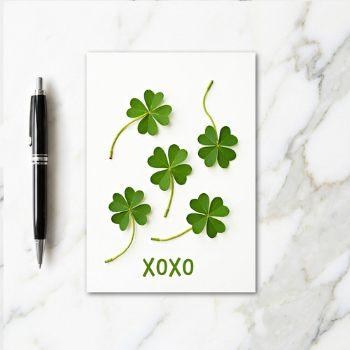 Lucky Four Leaf Clover Xoxo Card