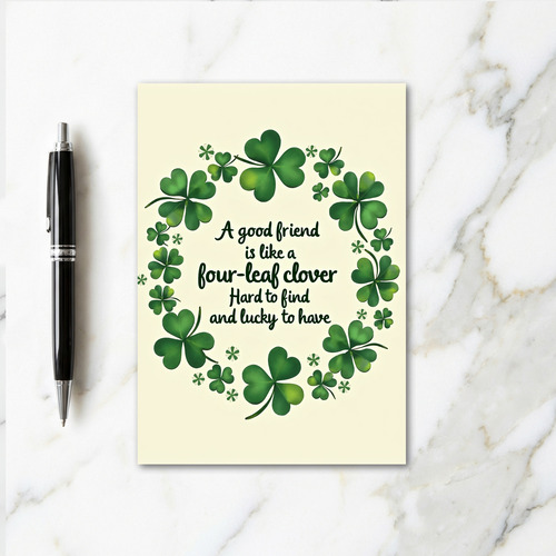 Lucky Friend Clover Card