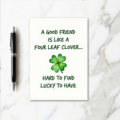 Lucky Friend Green Clover Art Card