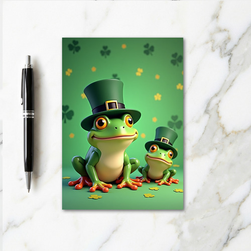 Lucky Frogs Happy St Patricks Card